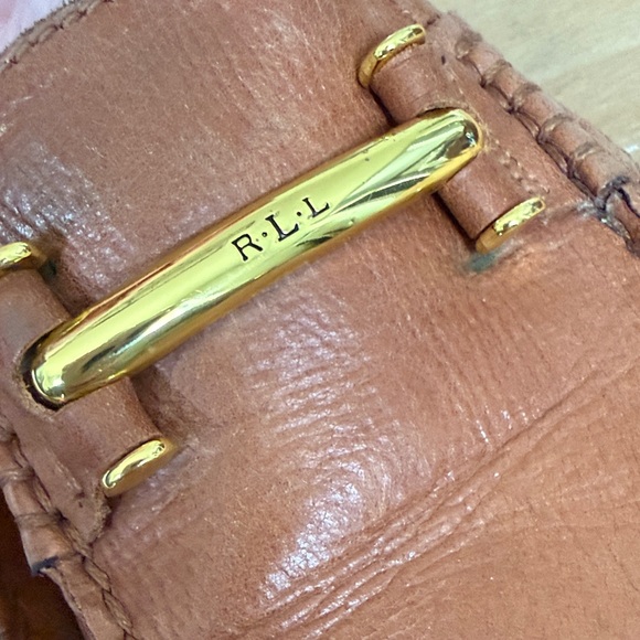 Ralph Lauren Men’s Caliana-fl-csl Tan Leather Loafers with Gold Accents - Picture 6 of 6